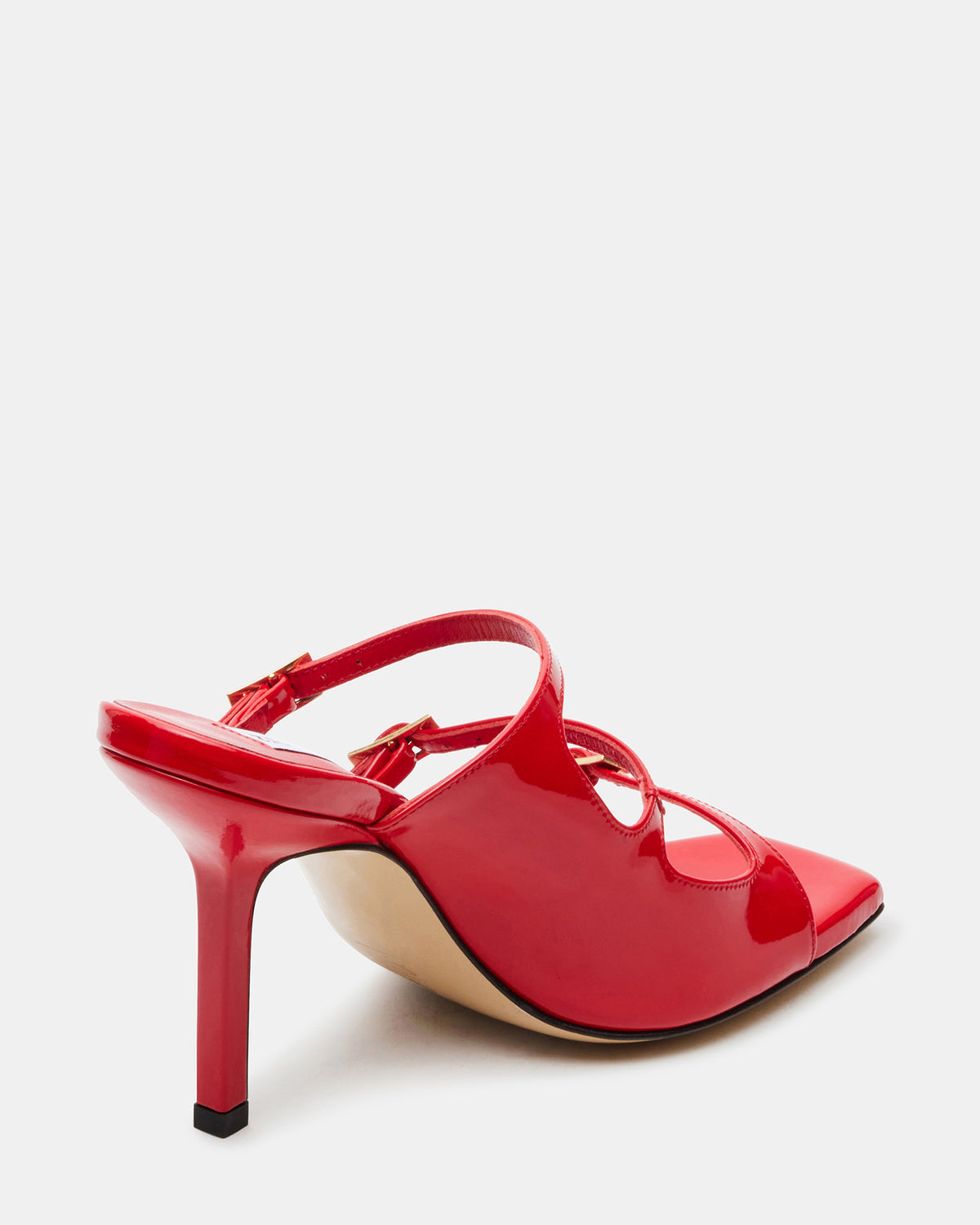Steve Madden OPULENT Red Leather Square Toe Mule Heel | Women's Heels