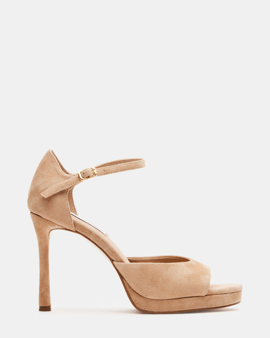 Steve Madden ESTER Tan Suede Strappy Heel | Women's Heels