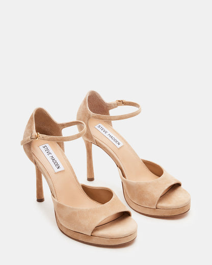 Steve Madden ESTER Tan Suede Strappy Heel | Women's Heels