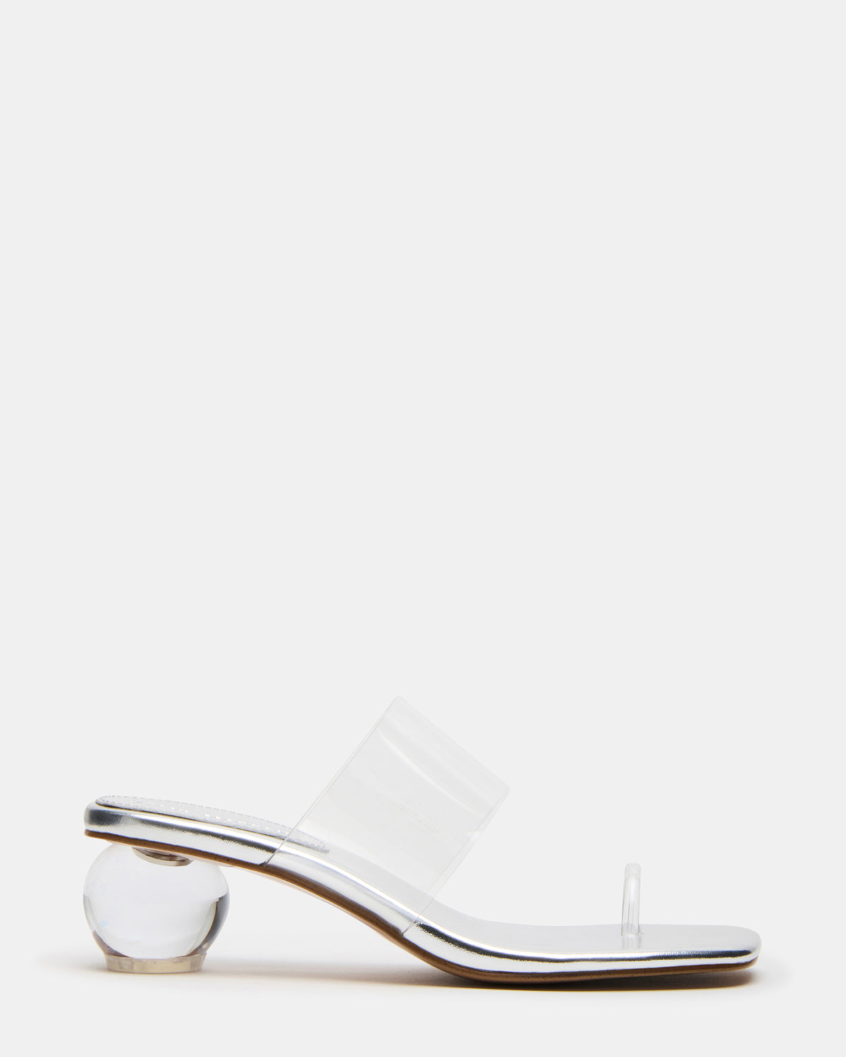 Steve Madden GLINDA Clear Women's Square-Toe Mule Heel