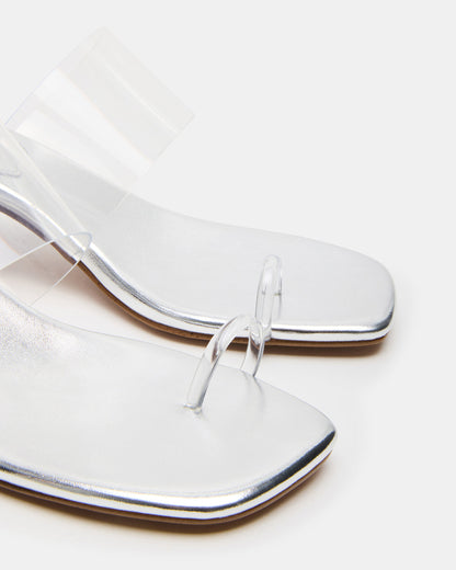 Steve Madden GLINDA Clear Women's Square-Toe Mule Heel