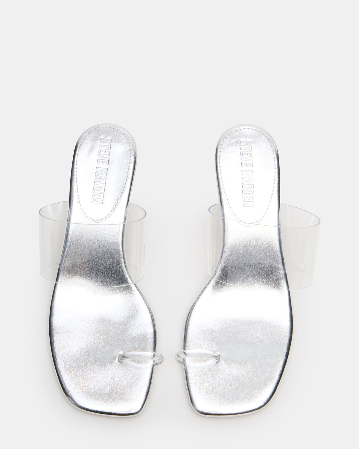 Steve Madden GLINDA Clear Women's Square-Toe Mule Heel