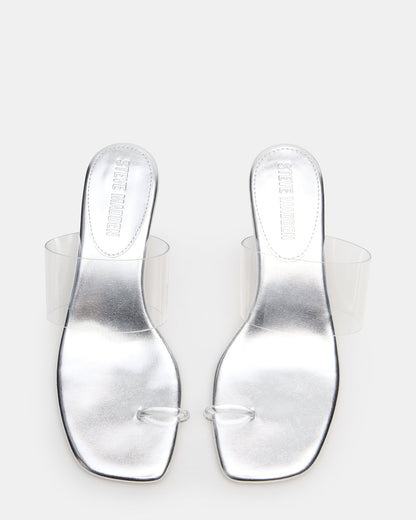 Steve Madden GLINDA Clear Women's Square-Toe Mule Heel