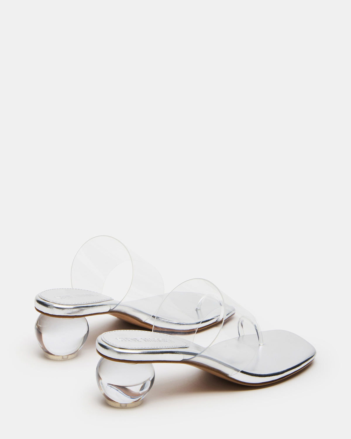 Steve Madden GLINDA Clear Women's Square-Toe Mule Heel