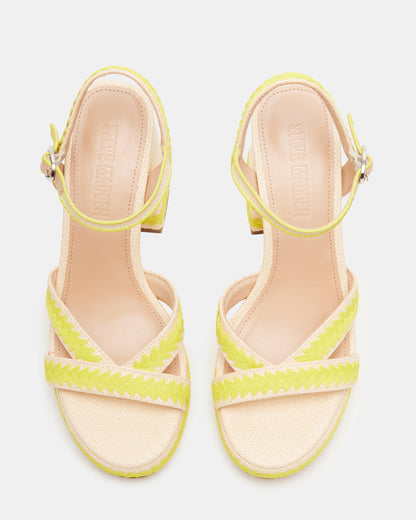 Steve Madden MIMOSA Yellow Women's Platform Block Heel