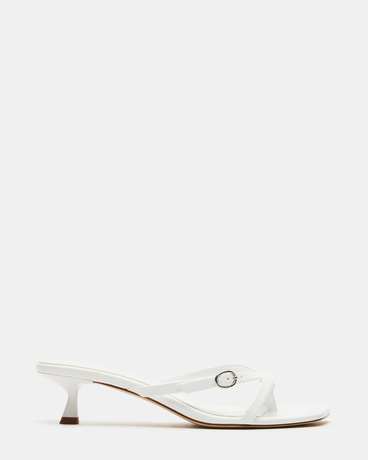 Steve Madden JANA White Strappy Mule Kitten Heel | Women's Heels