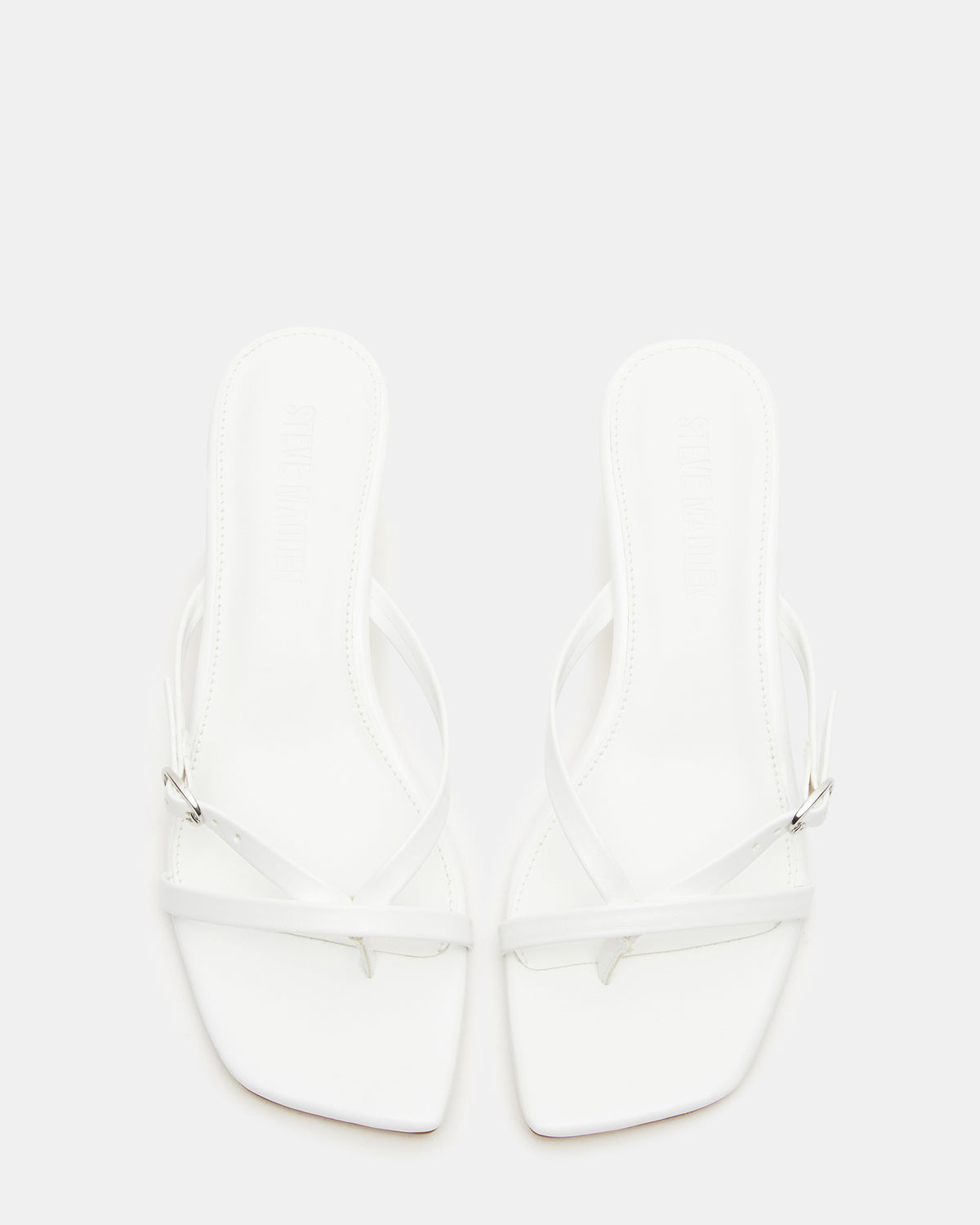 Steve Madden JANA White Strappy Mule Kitten Heel | Women's Heels