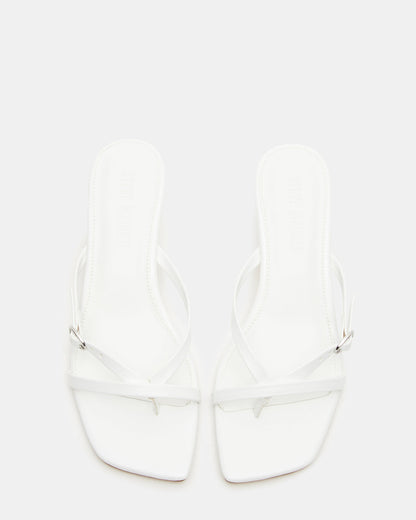 Steve Madden JANA White Strappy Mule Kitten Heel | Women's Heels