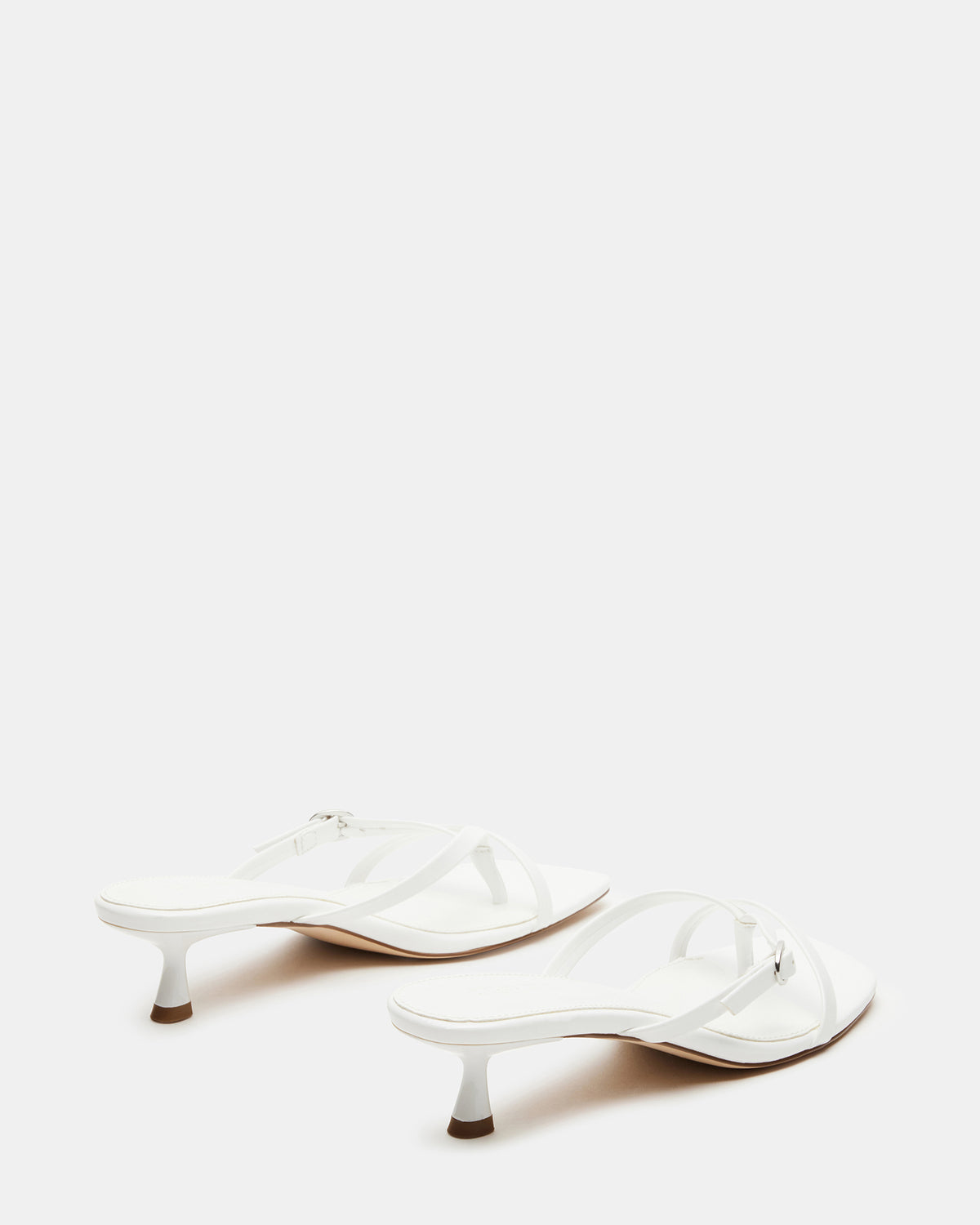 Steve Madden JANA White Strappy Mule Kitten Heel | Women's Heels