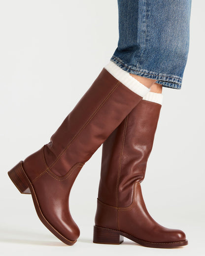 Steve Madden RIGGS Rust Leather Square-Toe Women's Boot