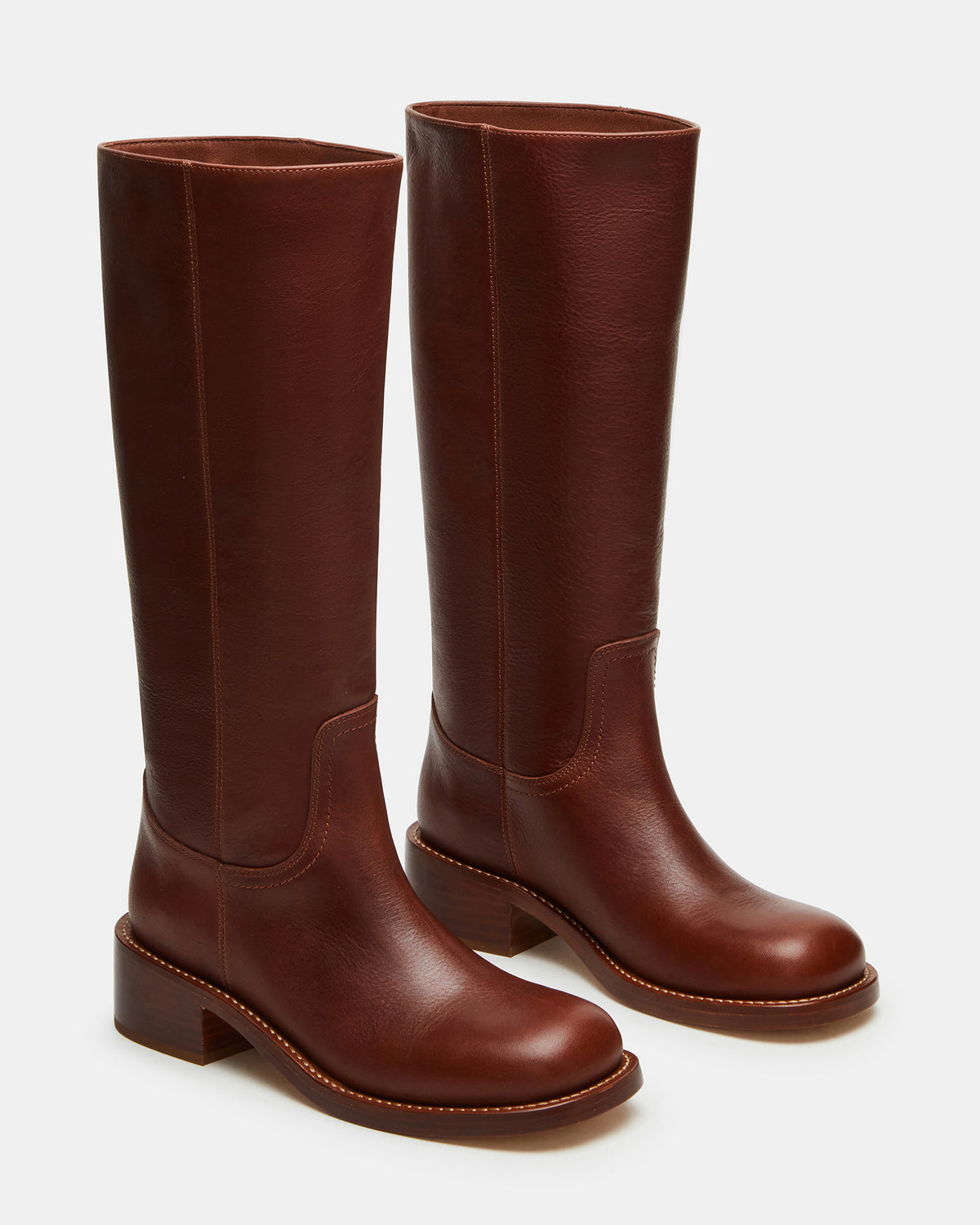 Steve Madden RIGGS Rust Leather Square-Toe Women's Boot