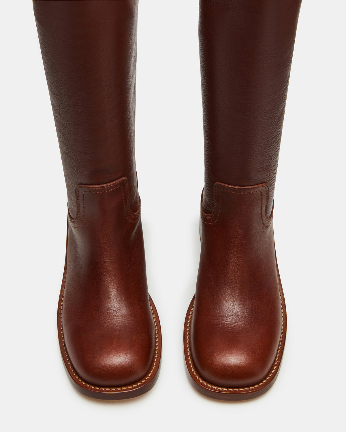 Steve Madden RIGGS Rust Leather Square-Toe Women's Boot