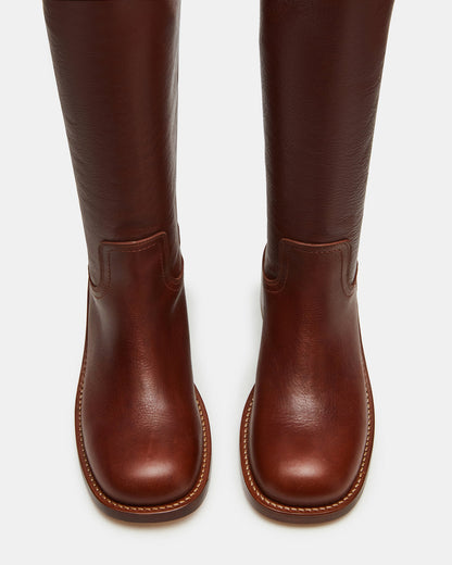 Steve Madden RIGGS Rust Leather Square-Toe Women's Boot