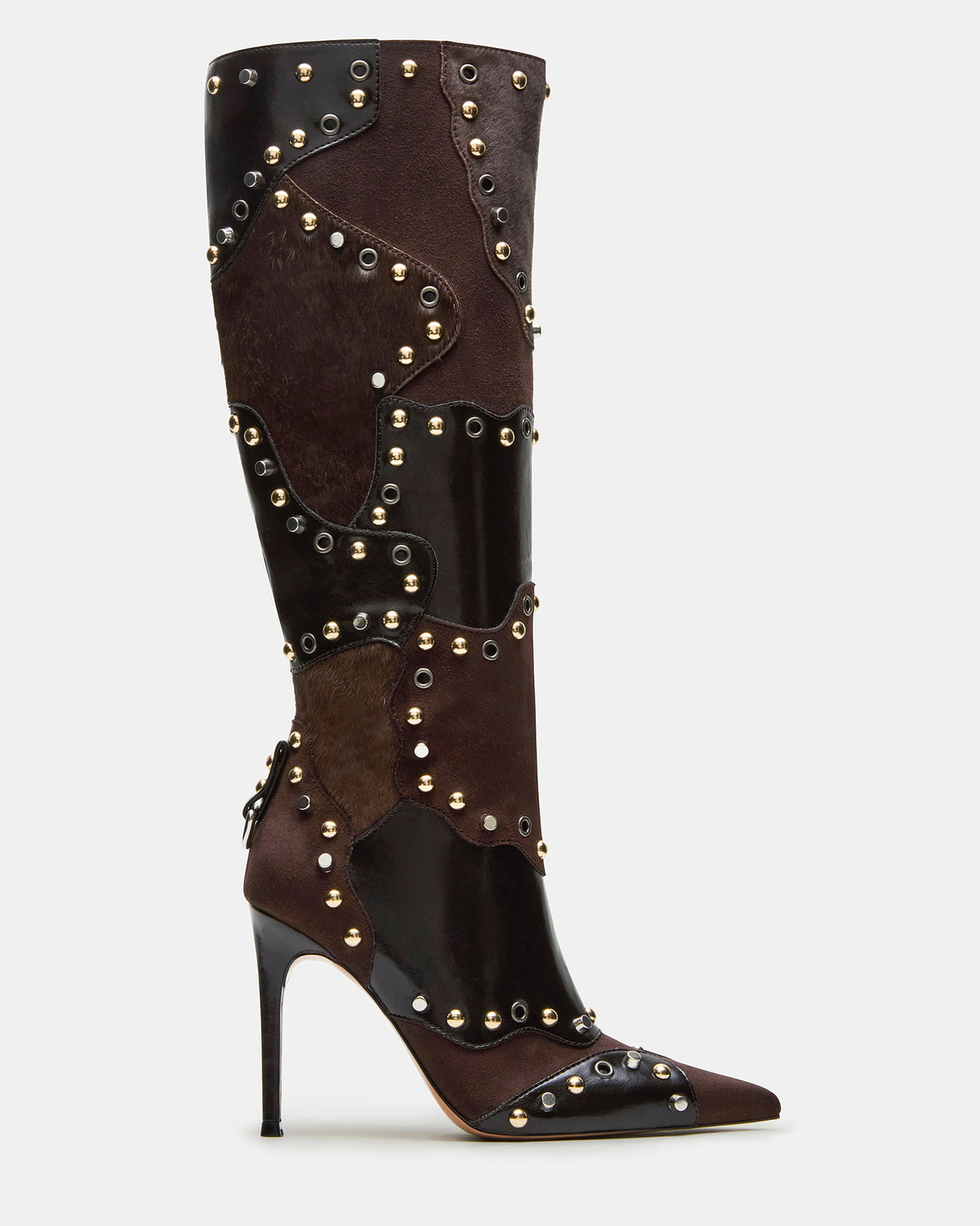 Steve Madden REVIVE Brown Multi Pointed-Toe Knee-High Stiletto Women's Boot