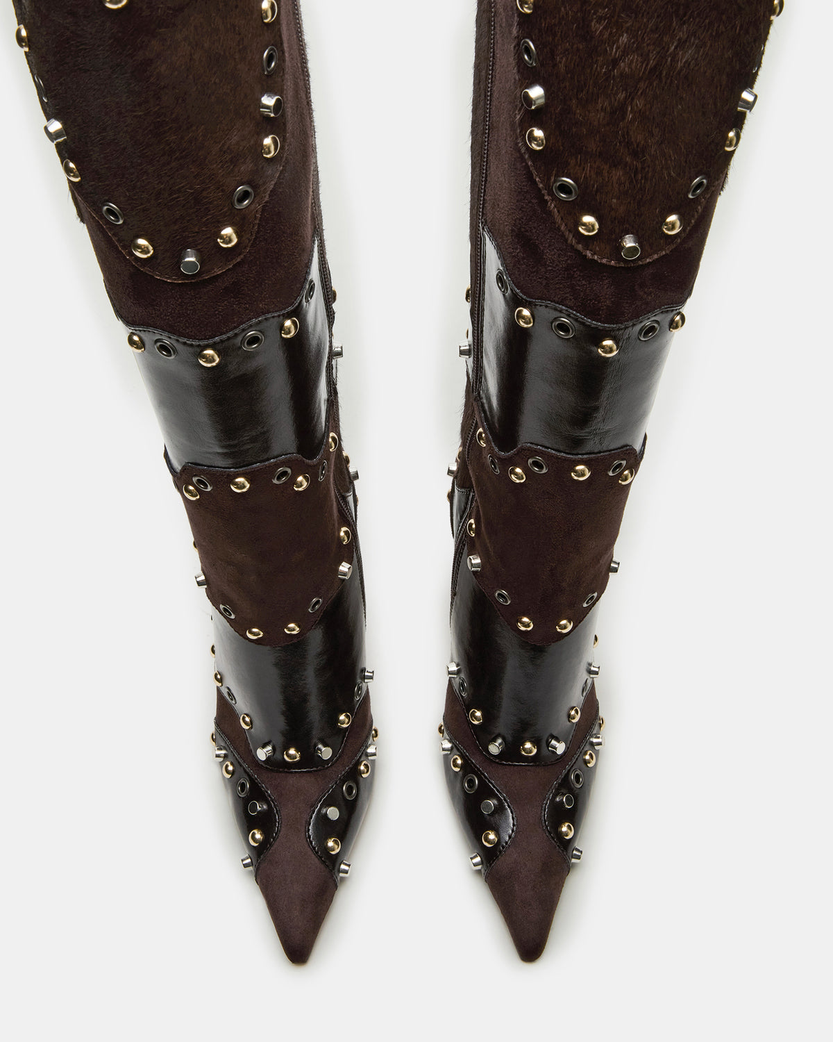 Steve Madden REVIVE Brown Multi Pointed-Toe Knee-High Stiletto Women's Boot