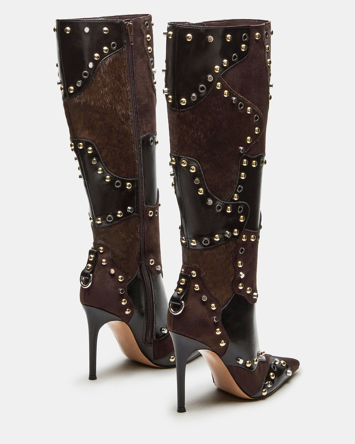 Steve Madden REVIVE Brown Multi Pointed-Toe Knee-High Stiletto Women's Boot