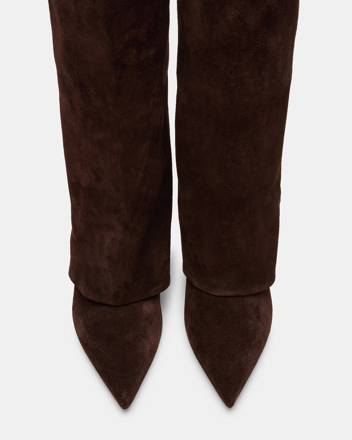 Steve Madden LUCA Brown Suede Pointed-Toe Cuffed Kitten Heel Women's Boot