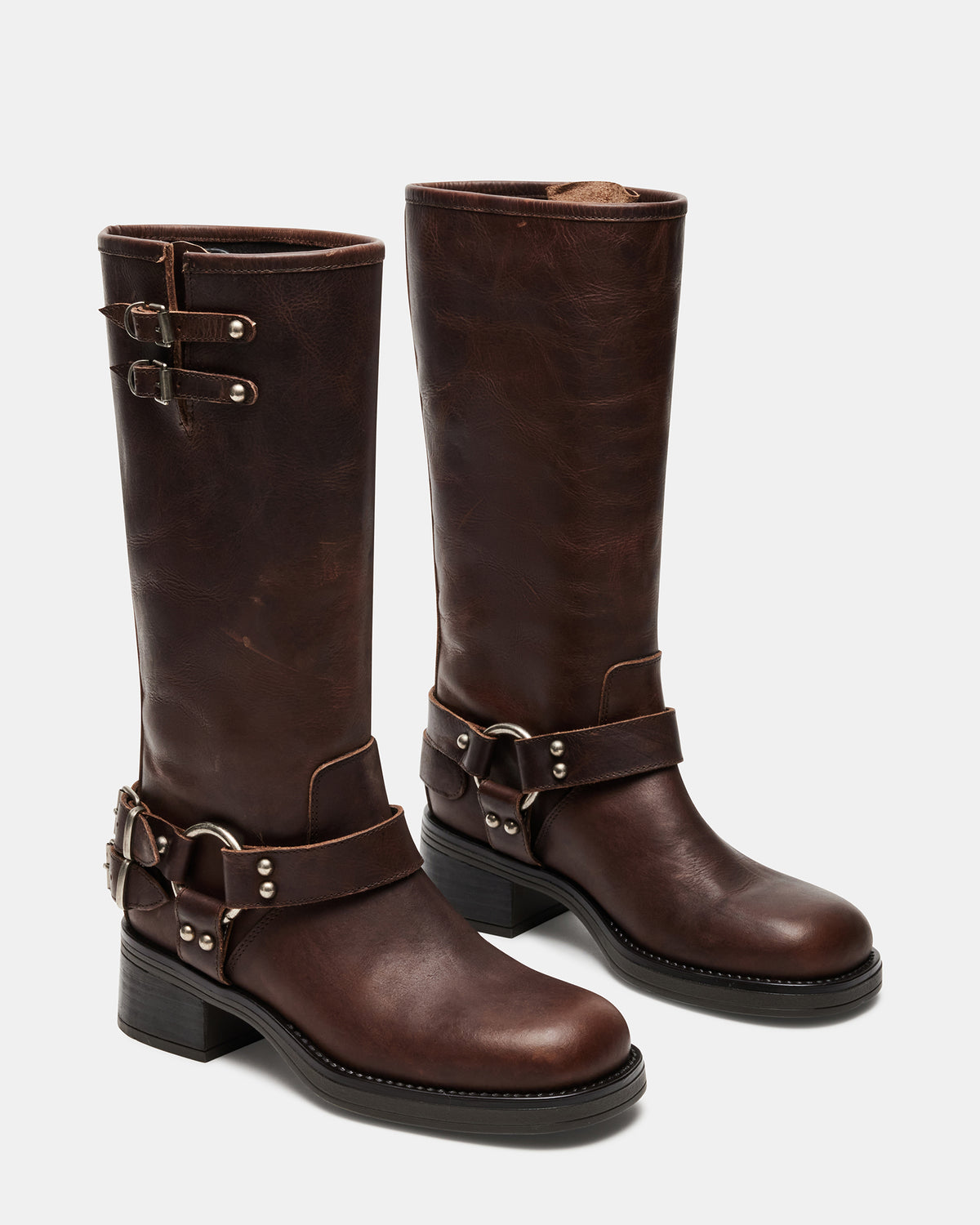 Steve Madden ASTOR Brown Leather Knee-High Boot | Women's Boots