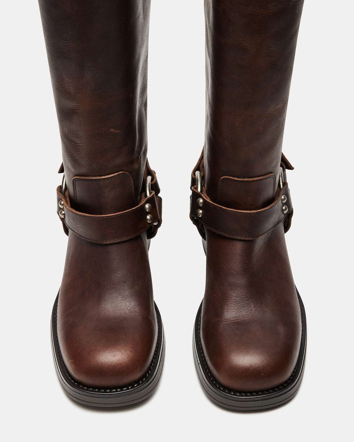 Steve Madden ASTOR Brown Leather Knee-High Boot | Women's Boots