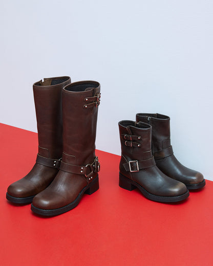 Steve Madden ASTOR Brown Leather Knee-High Boot | Women's Boots