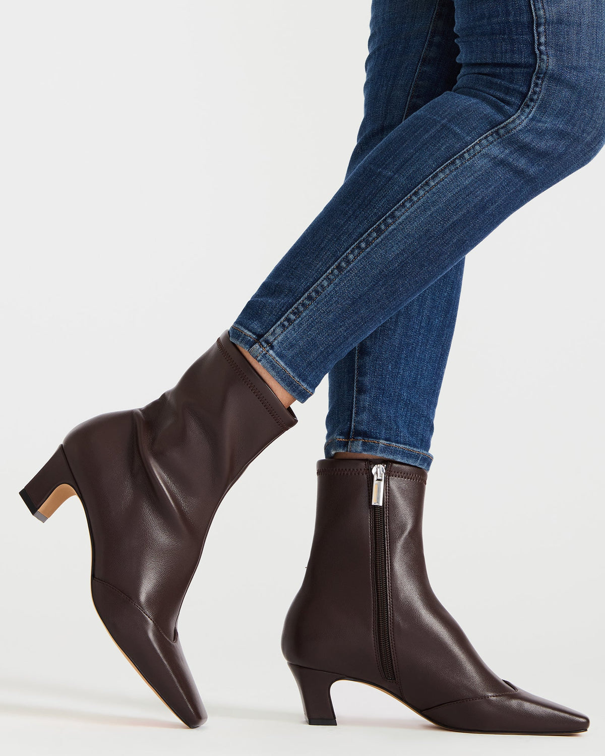 Steve Madden JETER Brown Square-Toe Women's Ankle Boot