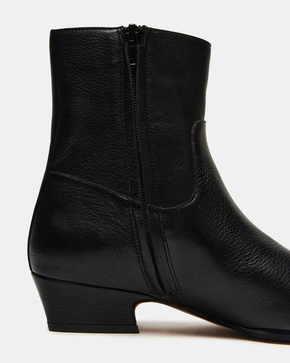 Steve Madden DUSTY Black Leather Women's Ankle Boot