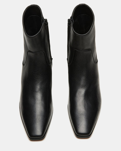 Steve Madden DUSTY Black Leather Women's Ankle Boot