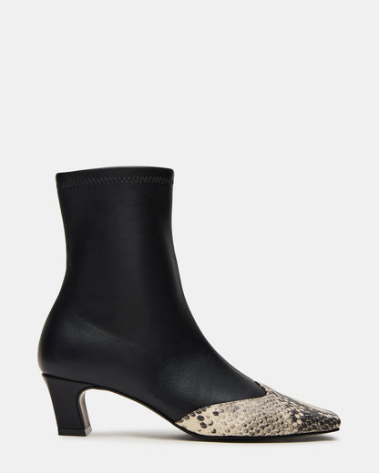 Steve Madden JETER Black Snake Square-Toe Women's Ankle Boot