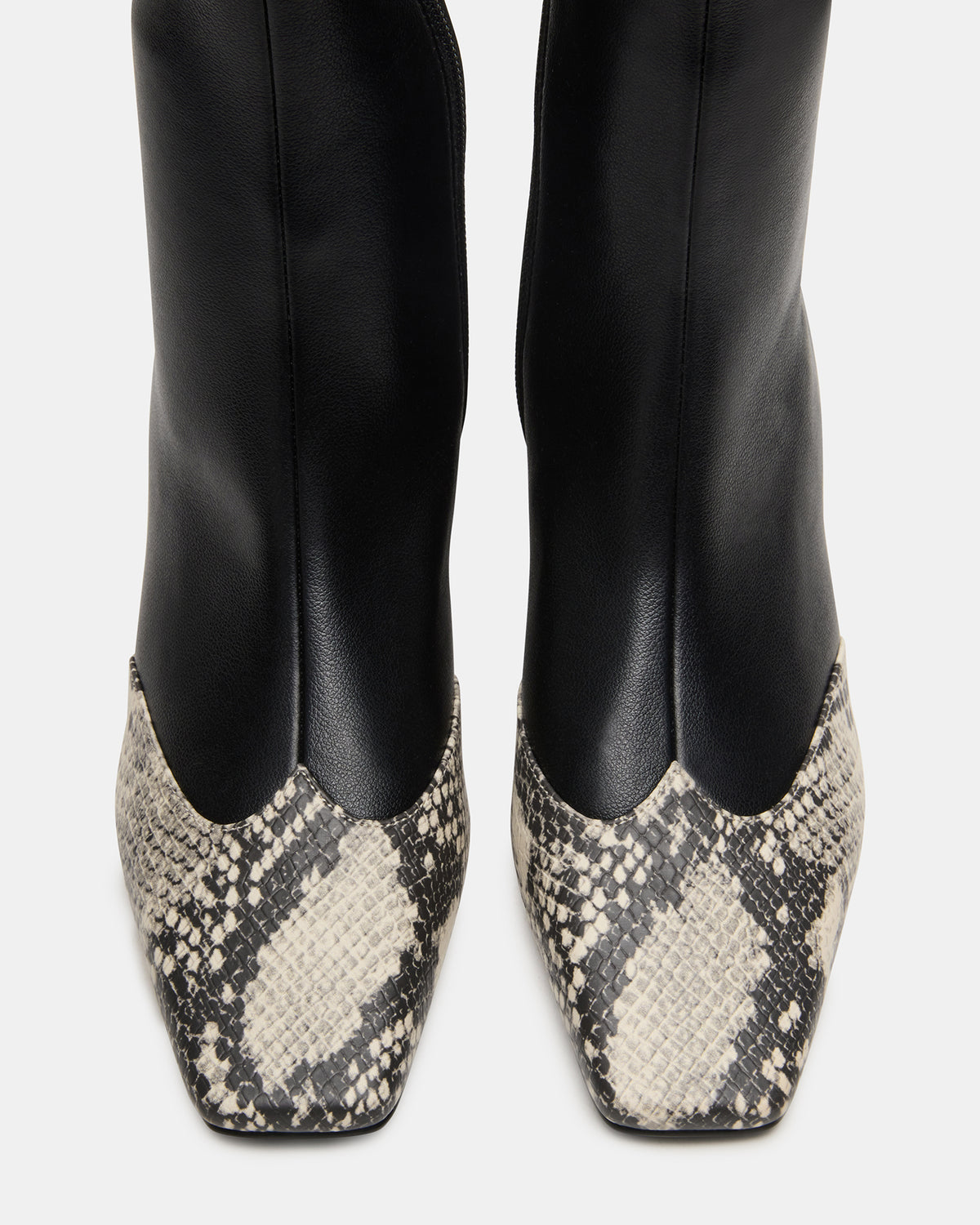 Steve Madden JETER Black Snake Square-Toe Women's Ankle Boot
