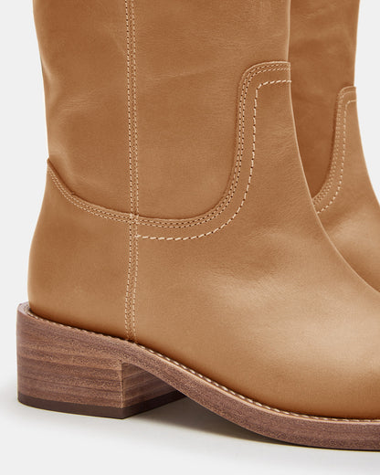 Steve Madden RIGGS Banana Leather Wide Calf Square-Toe Women's Boot