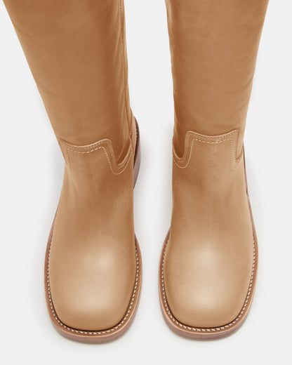 Steve Madden RIGGS Banana Leather Wide Calf Square-Toe Women's Boot
