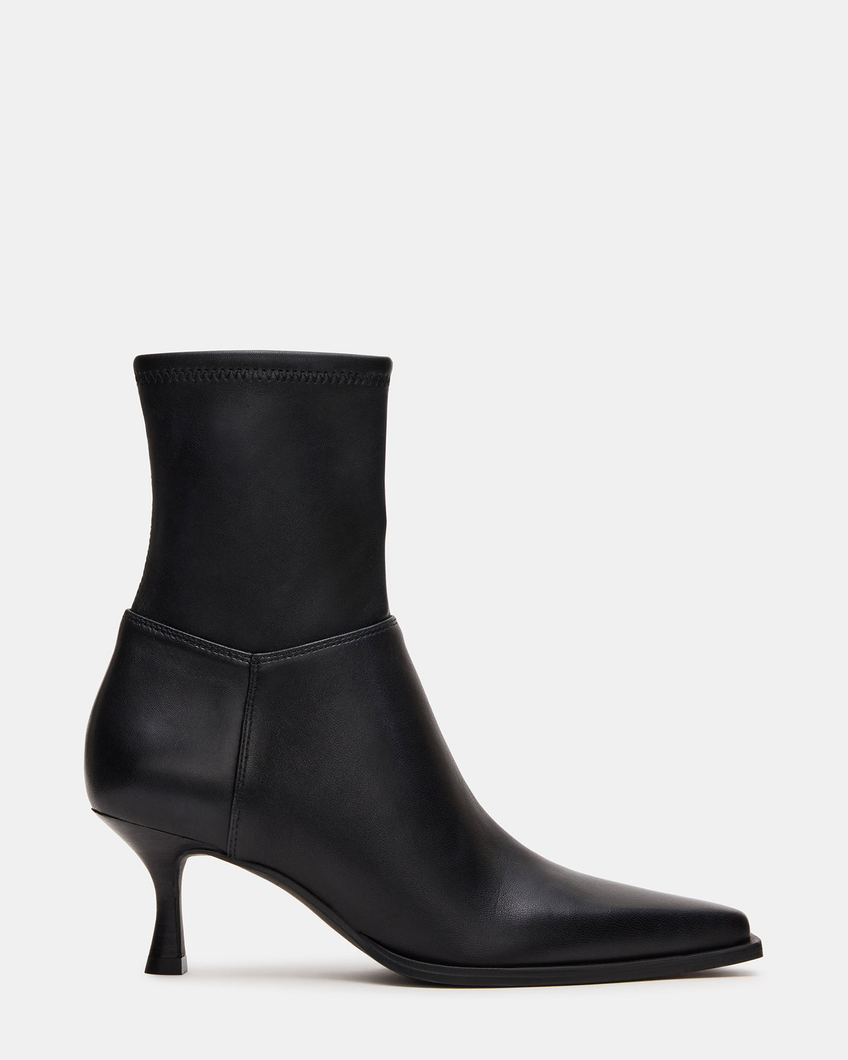 Steve Madden STASIA Black Pointed-Toe Kitten Heel Women's Ankle Boot