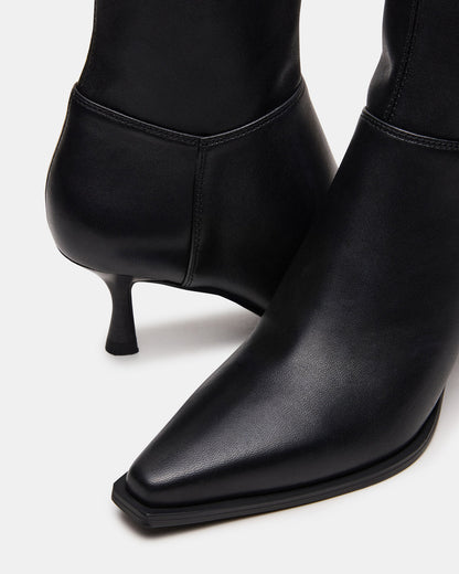 Steve Madden STASIA Black Pointed-Toe Kitten Heel Women's Ankle Boot