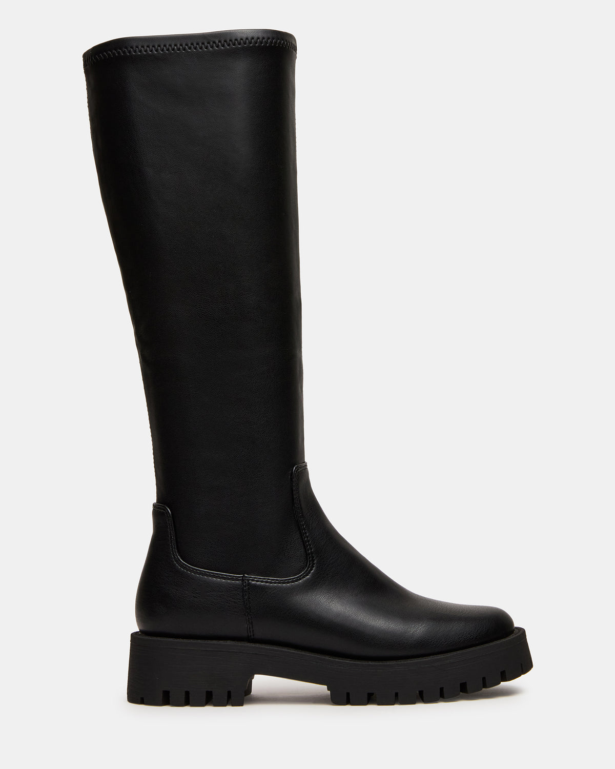Steve Madden LABELLE Black Knee-High Lug Platform Women's Boot