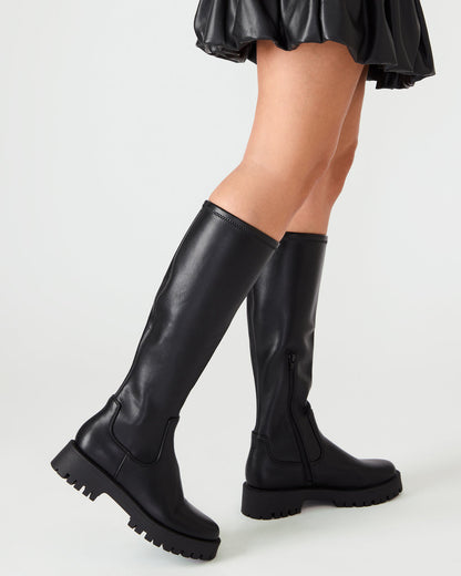 Steve Madden LABELLE Black Knee-High Lug Platform Women's Boot