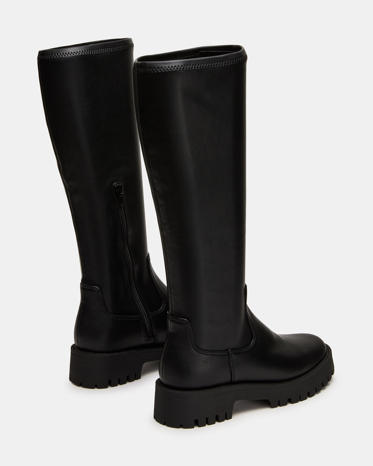 Steve Madden LABELLE Black Knee-High Lug Platform Women's Boot