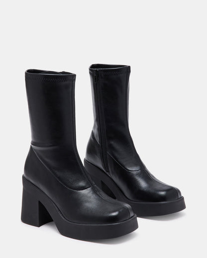 Steve Madden KLAYTON Black Platform Ankle Boot | Women's Booties