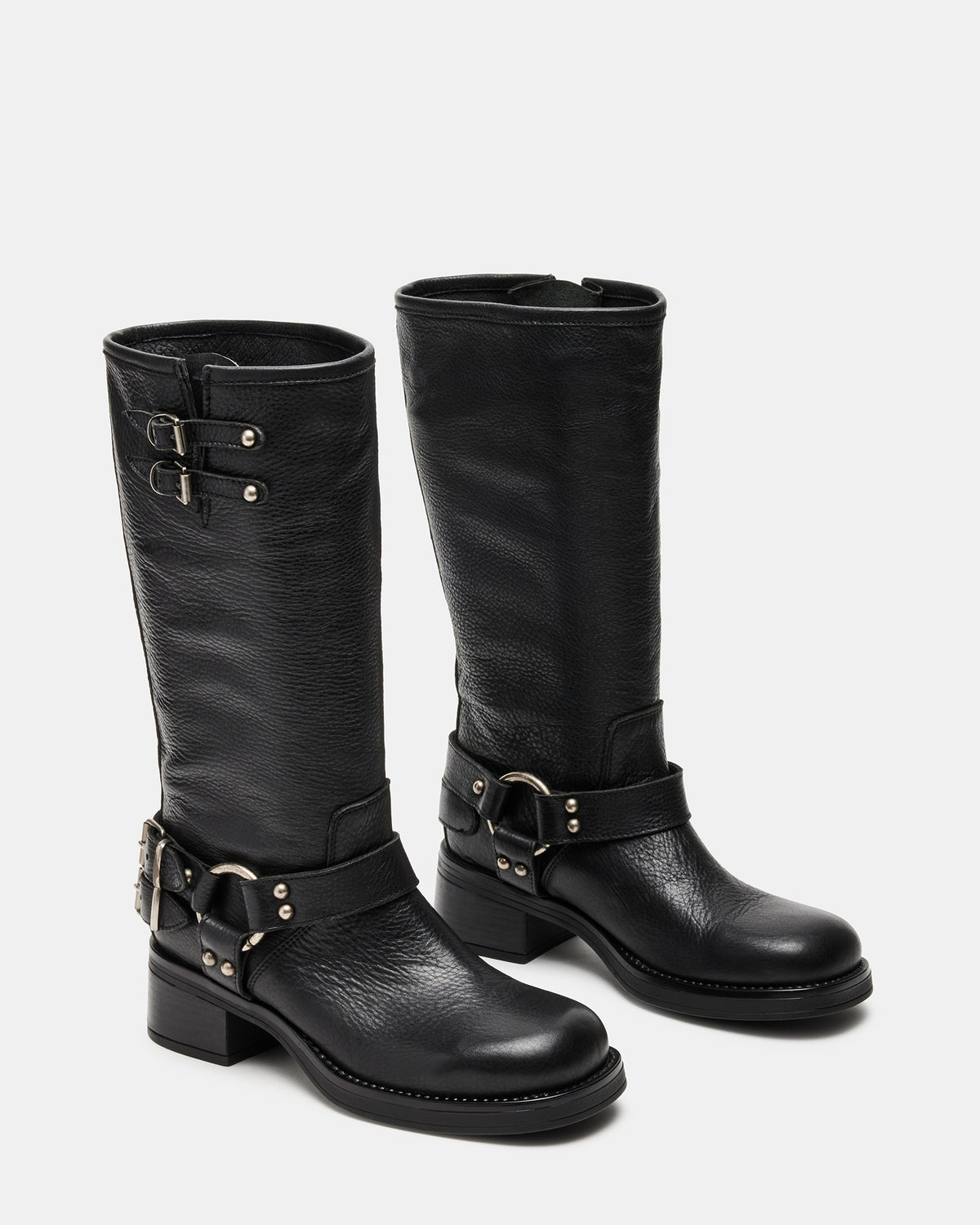 Steve Madden ASTOR Black Leather Knee-High Boot | Women's Boots