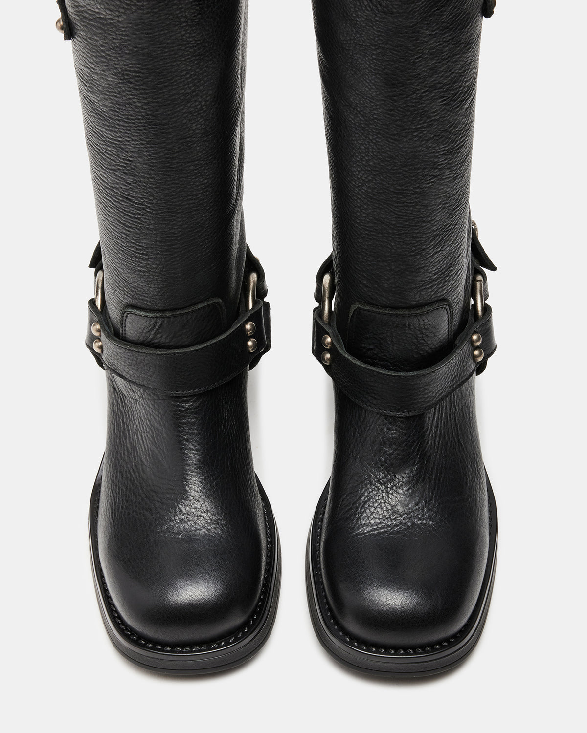 Steve Madden ASTOR Black Leather Knee-High Boot | Women's Boots