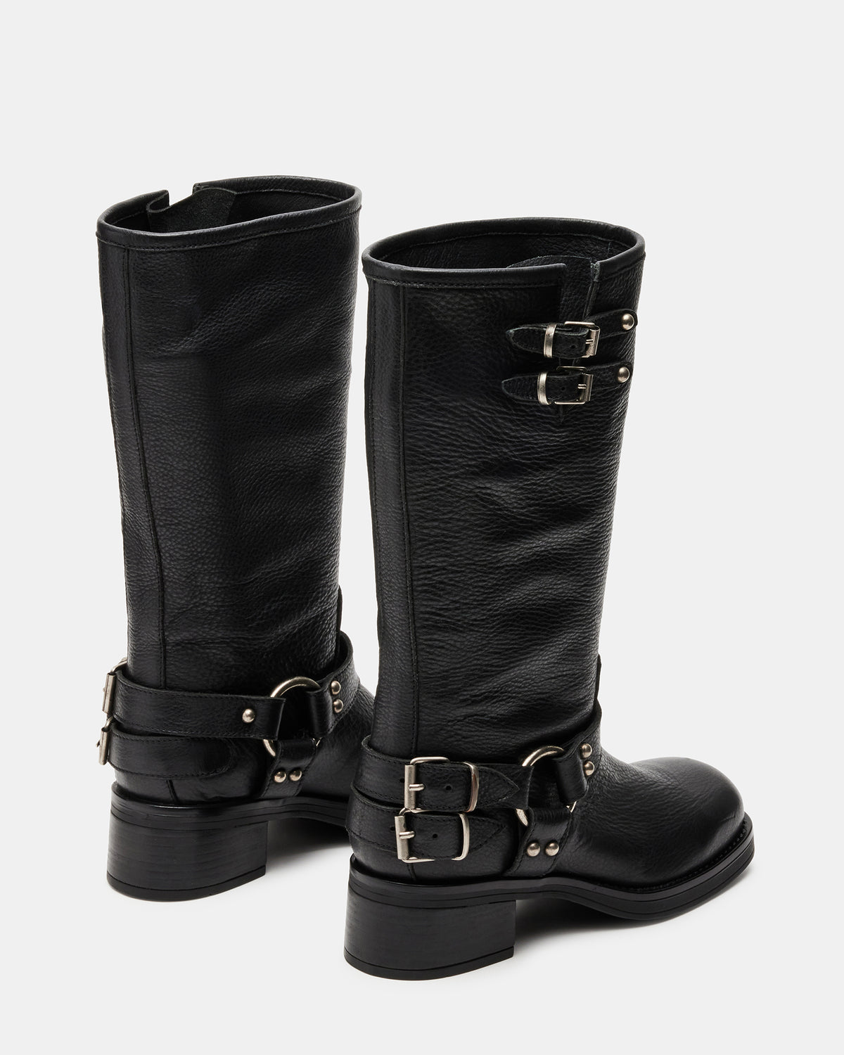 Steve Madden ASTOR Black Leather Knee-High Boot | Women's Boots