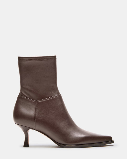 Steve Madden STASIA Brown Pointed-Toe Kitten Heel Women's Ankle Boot