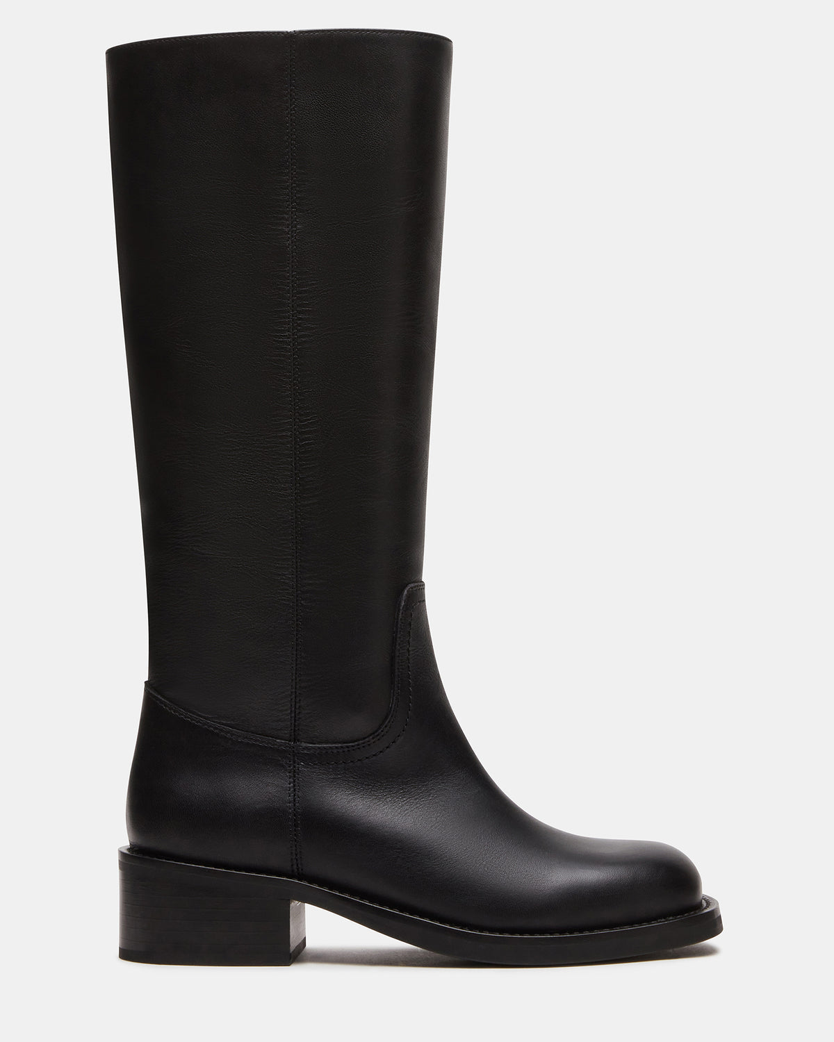 Steve Madden RIGGS Black Leather Square-Toe Women's Boot