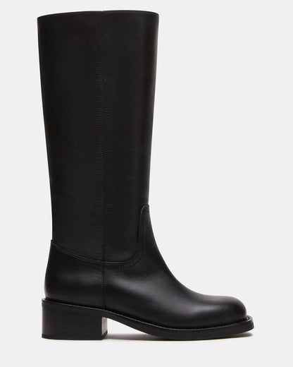 Steve Madden RIGGS Black Leather Square-Toe Women's Boot