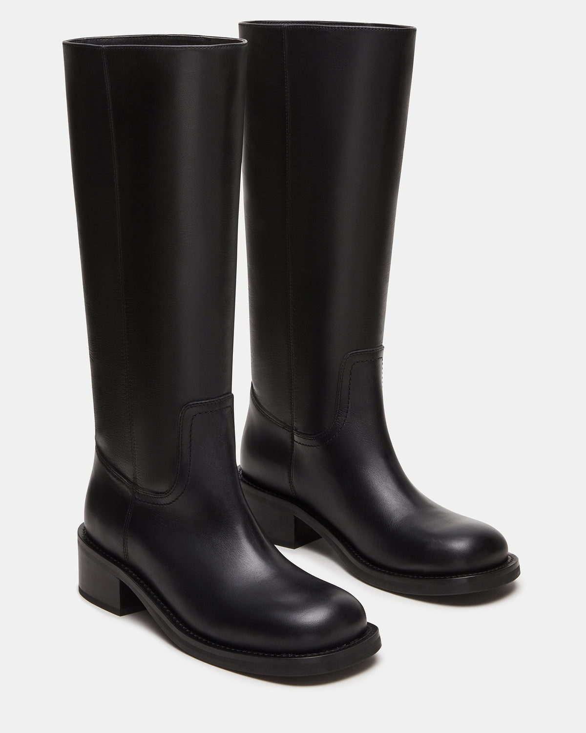 Steve Madden RIGGS Black Leather Square-Toe Women's Boot