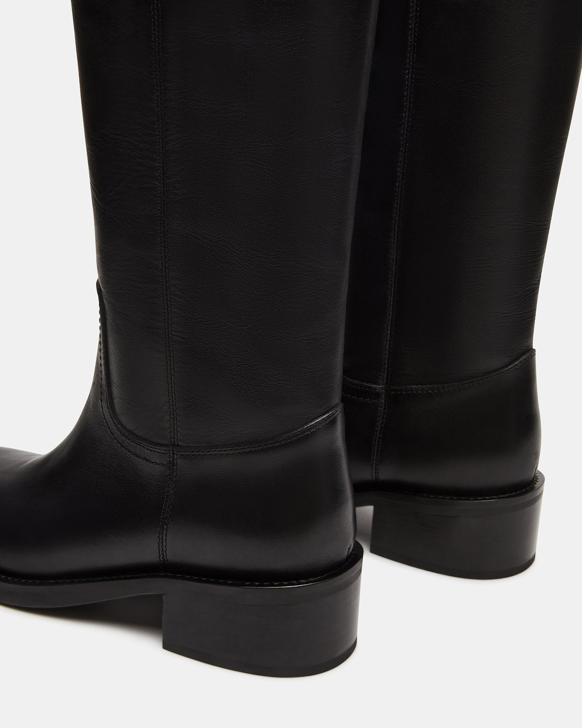 Steve Madden RIGGS Black Leather Square-Toe Women's Boot