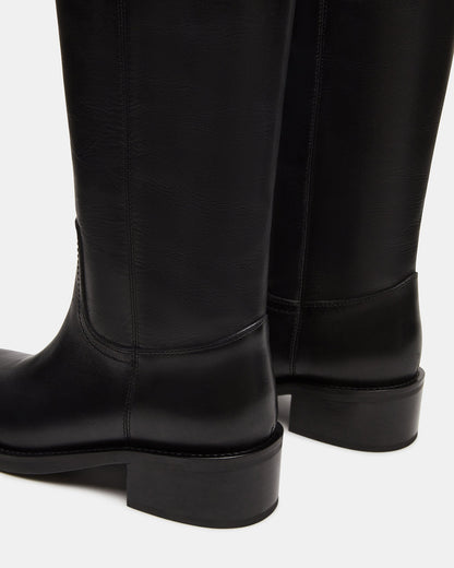 Steve Madden RIGGS Black Leather Square-Toe Women's Boot