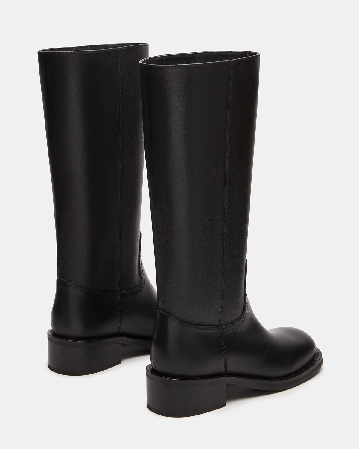 Steve Madden RIGGS Black Leather Square-Toe Women's Boot