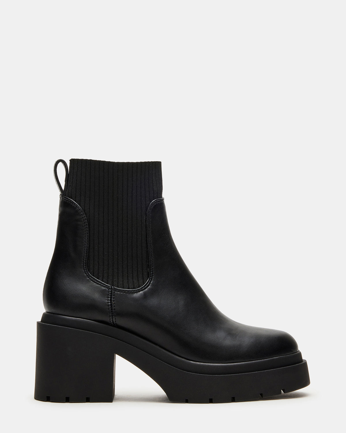Steve Madden KOA Black Lug Sole Chelsea Women's Ankle Boot