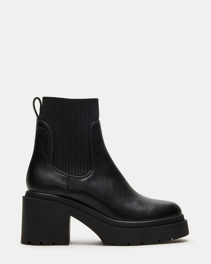 Steve Madden KOA Black Lug Sole Chelsea Women's Ankle Boot
