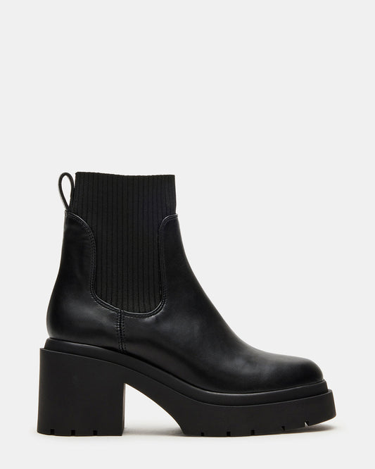 Steve Madden KOA Black Lug Sole Chelsea Women's Ankle Boot